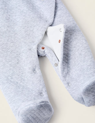 Pelele Acolchado con Capucha para Recién Nacido 'Osito', Gris