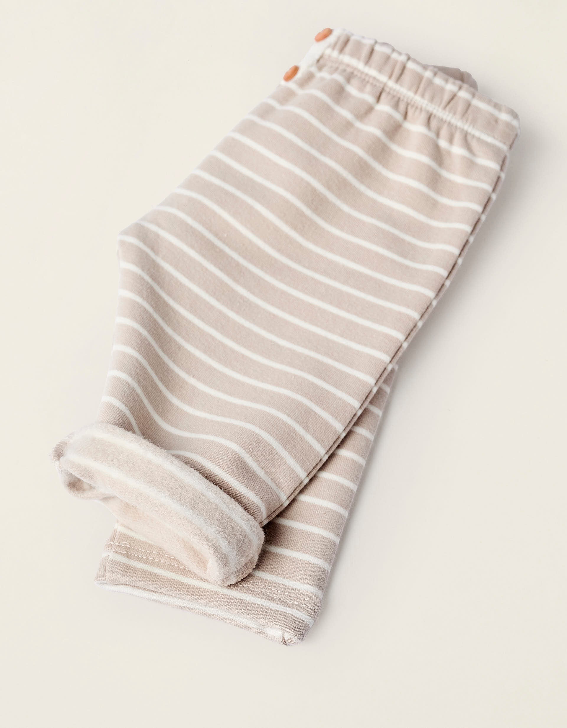 Striped Brushed Cotton Set for Newborns, White