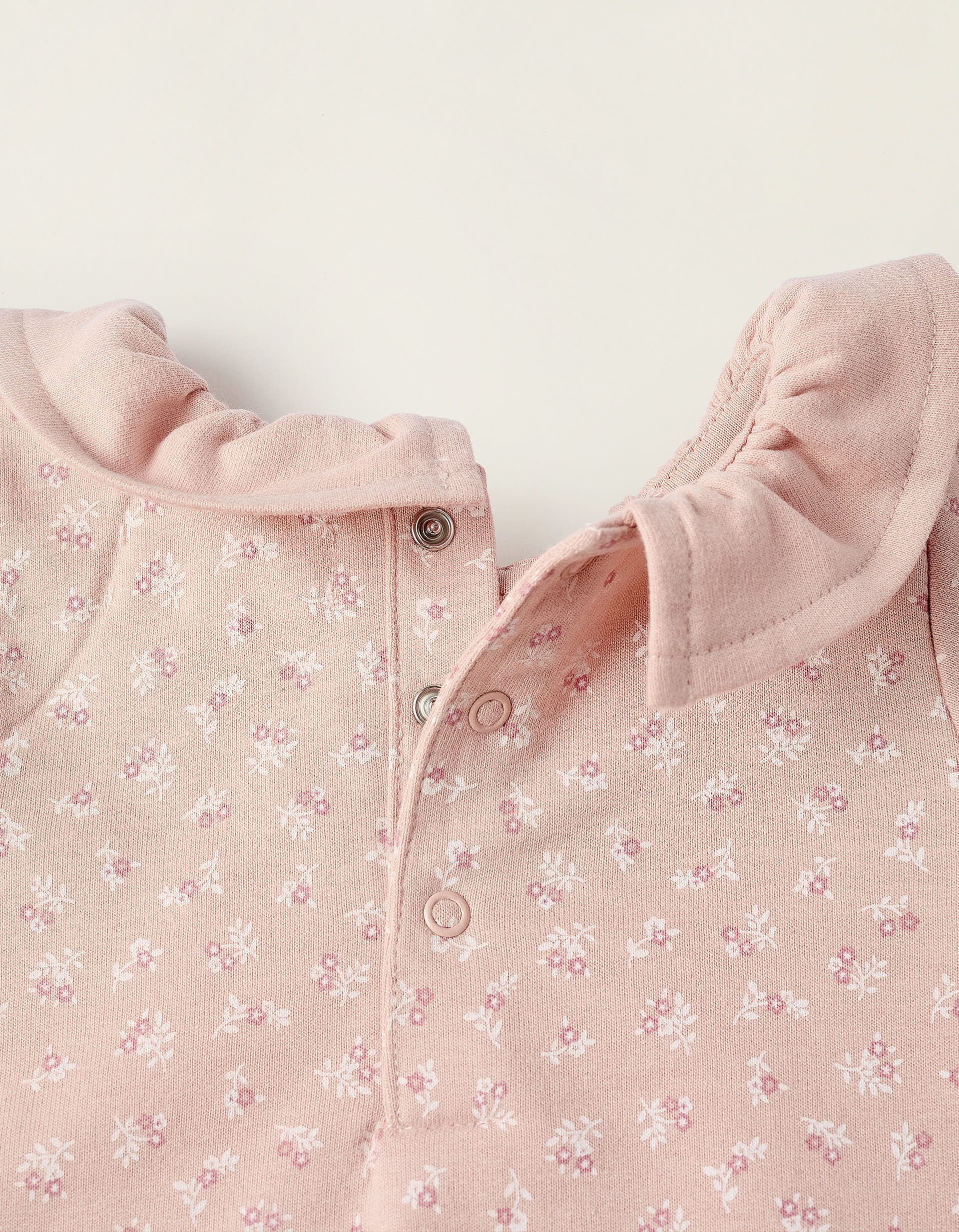 Sweatshirt + Footed Trousers for Newborn Girls 'Flowers', Pink