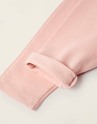 Sweat + Calças Cardados para Recém-Nascida 'Flores', Rosa