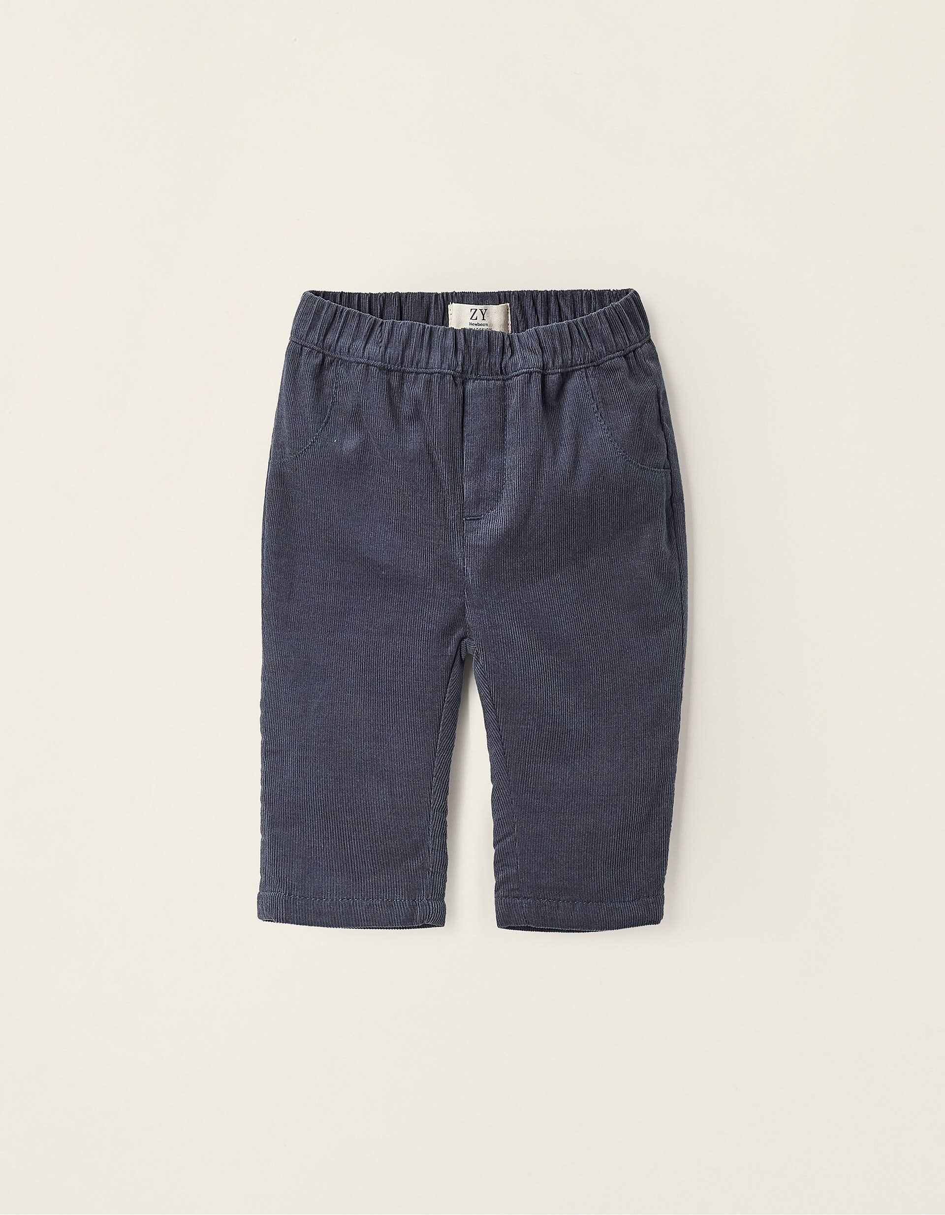 Corduroy Trousers for Newborns, Dark Blue