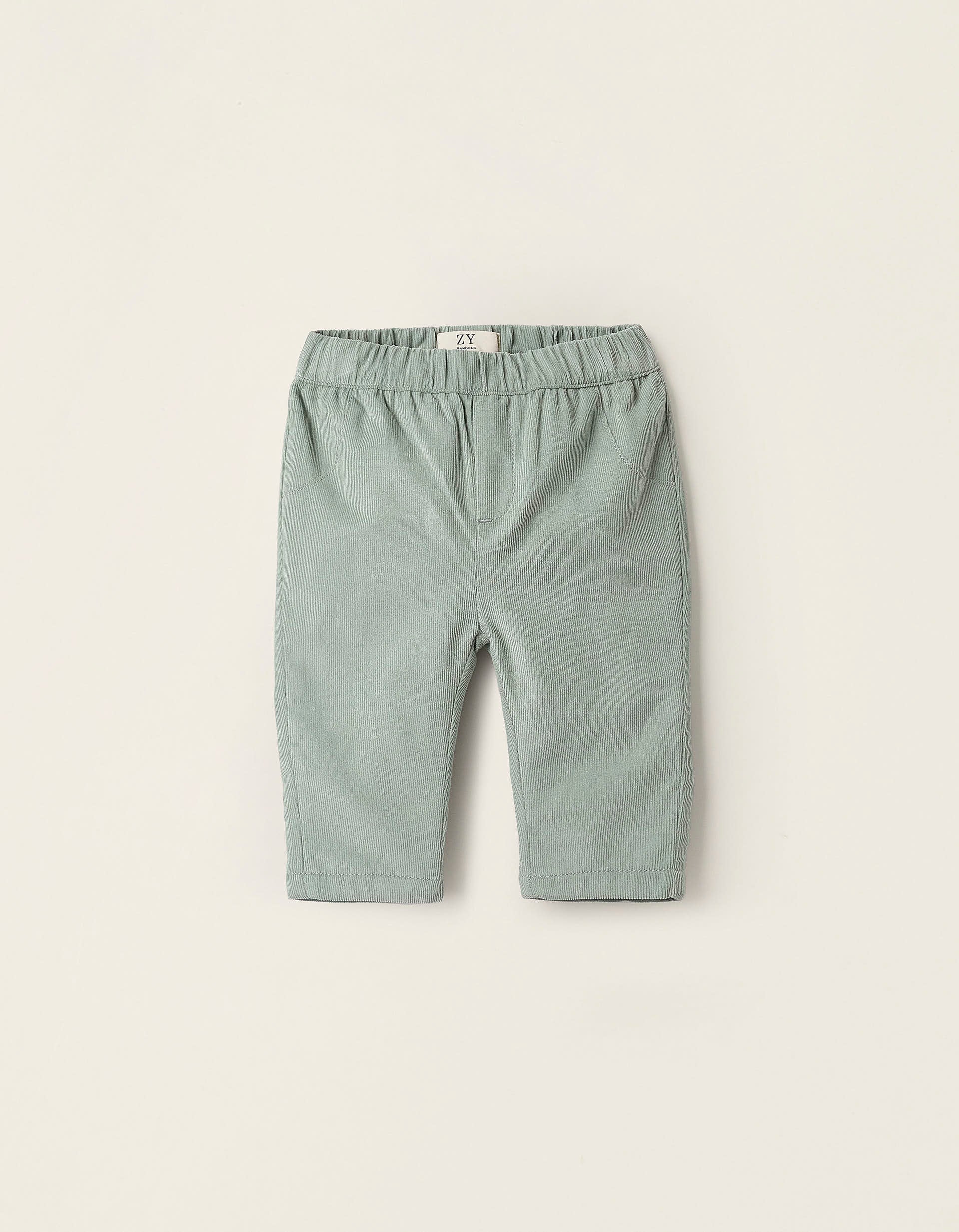 Corduroy Trousers for Newborns, Green