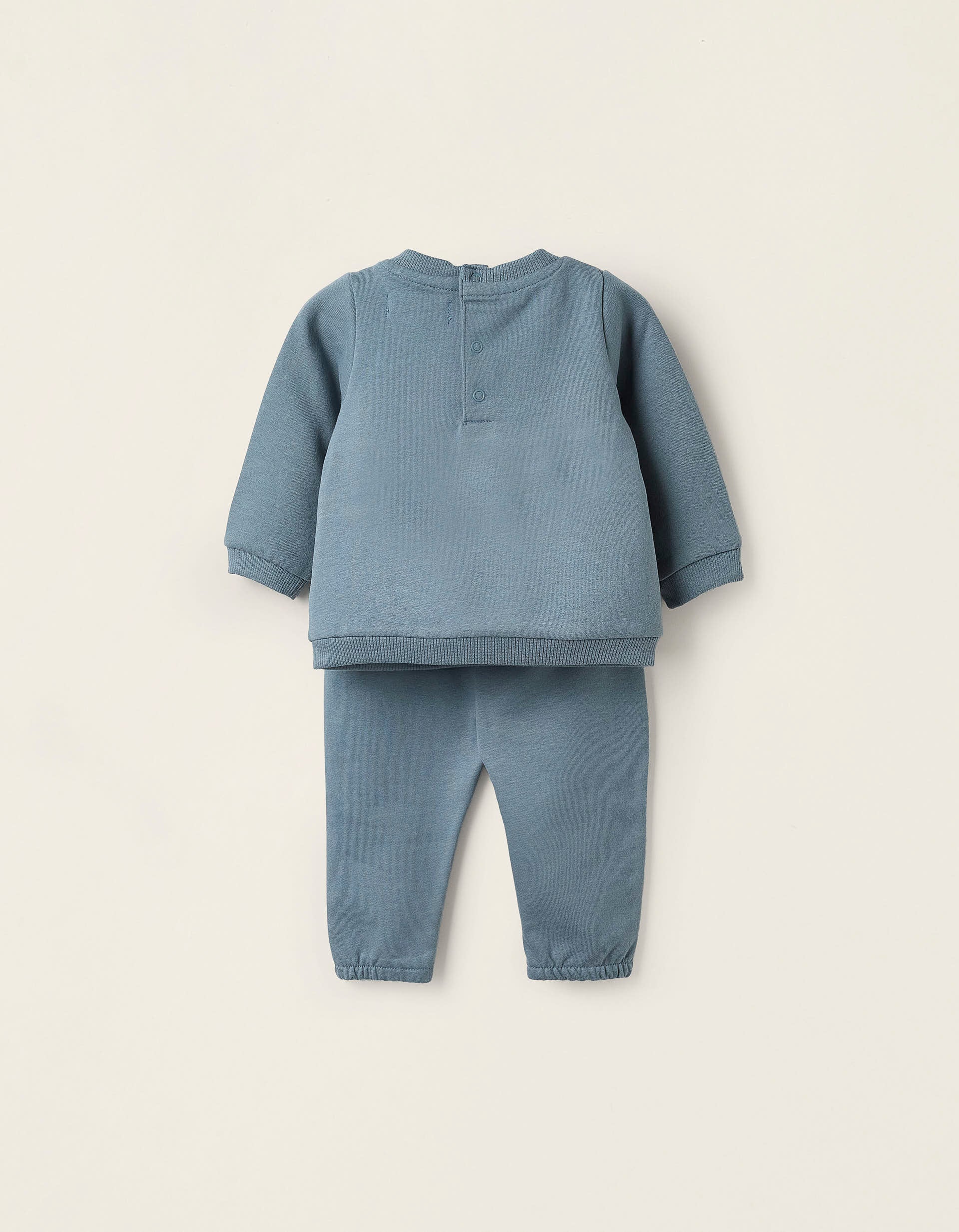 Sweatshirt + Footed Trousers for Newborns, Blue