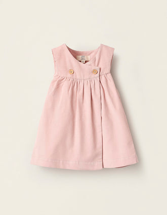 Robe en Velours Côtelé pour Nouveau-née, Rose