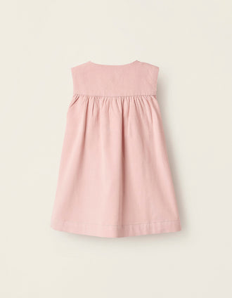 Robe en Velours Côtelé pour Nouveau-née, Rose