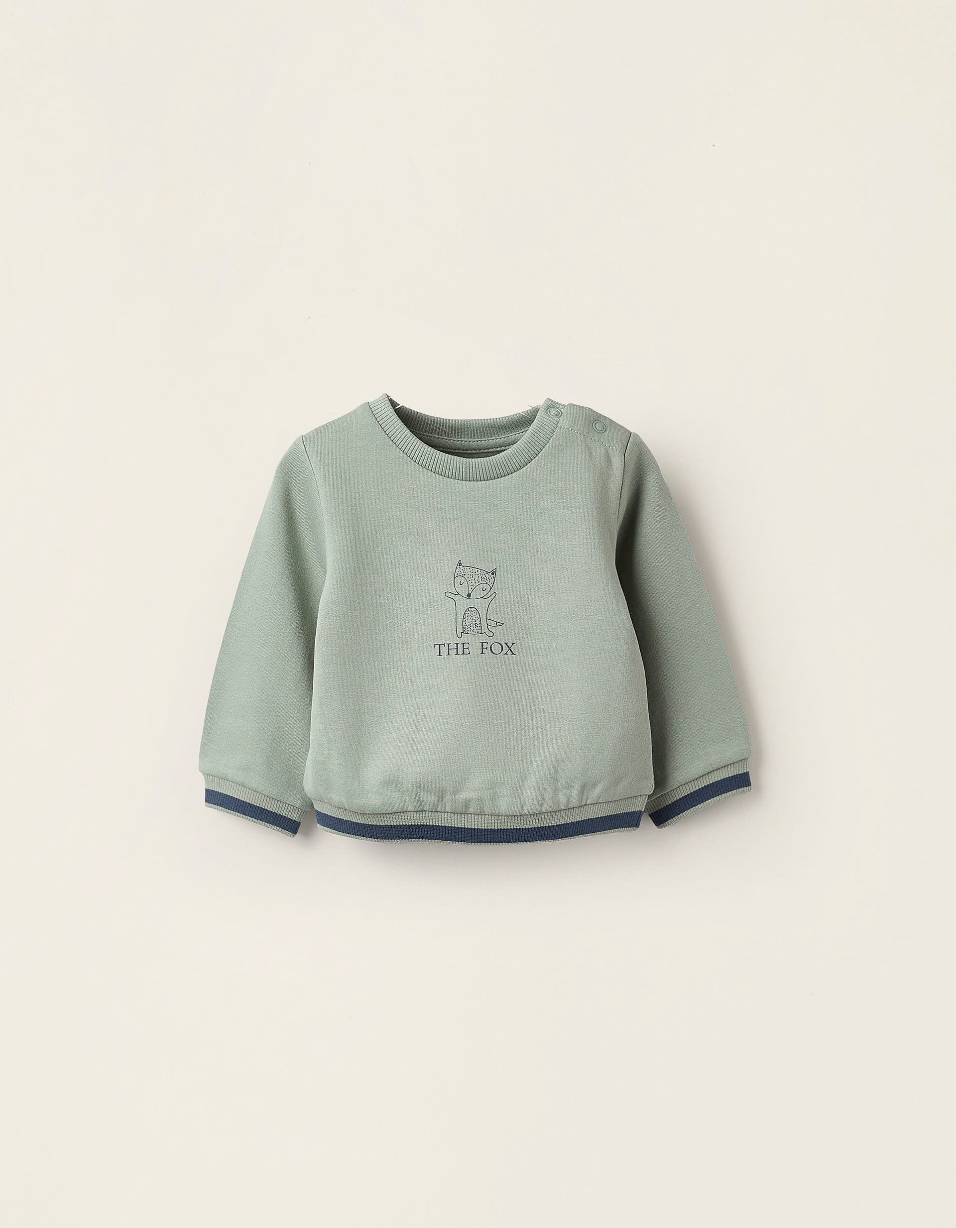 Brushed Newborn Sweatshirt 'Fox', Green