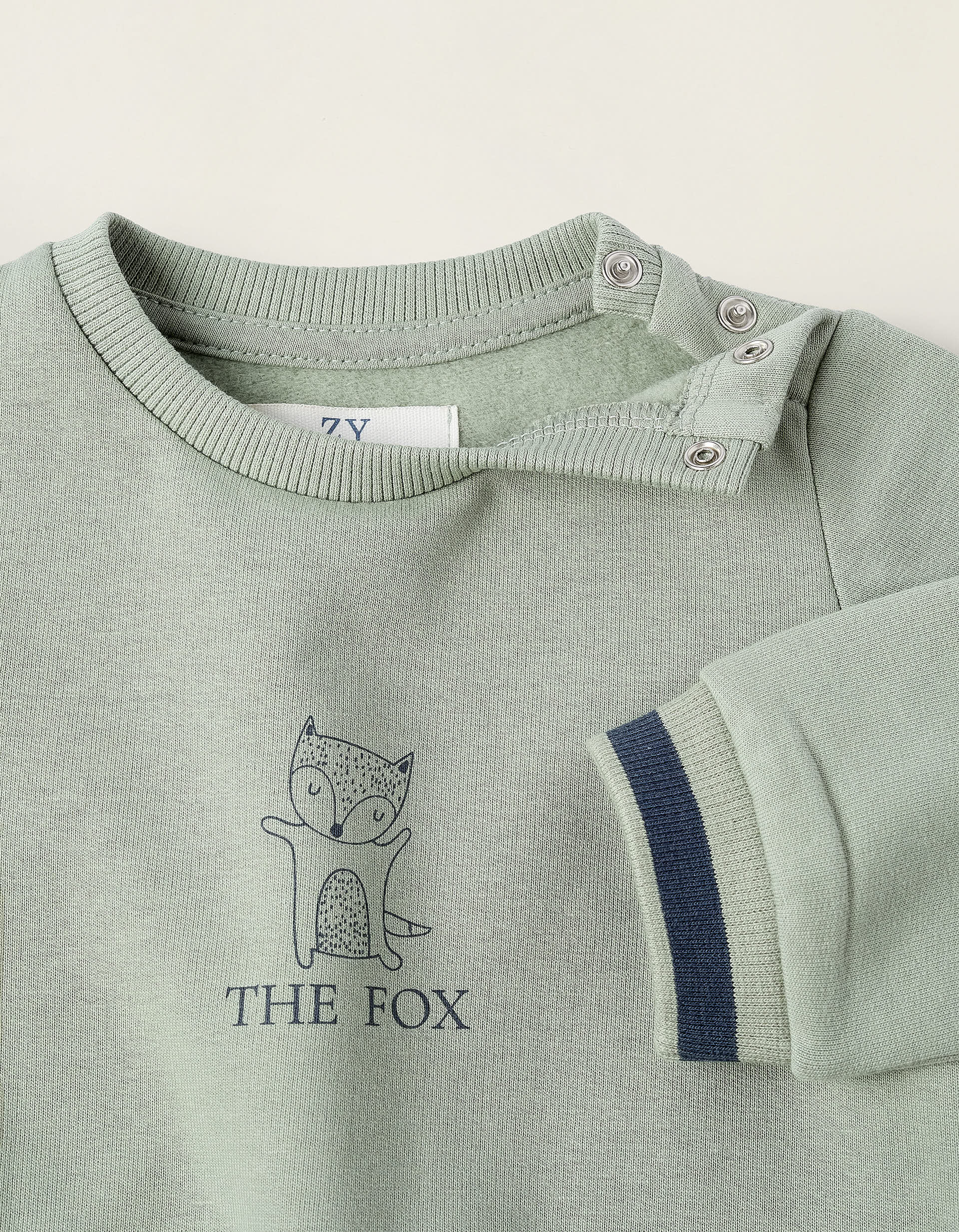 Brushed Newborn Sweatshirt 'Fox', Green