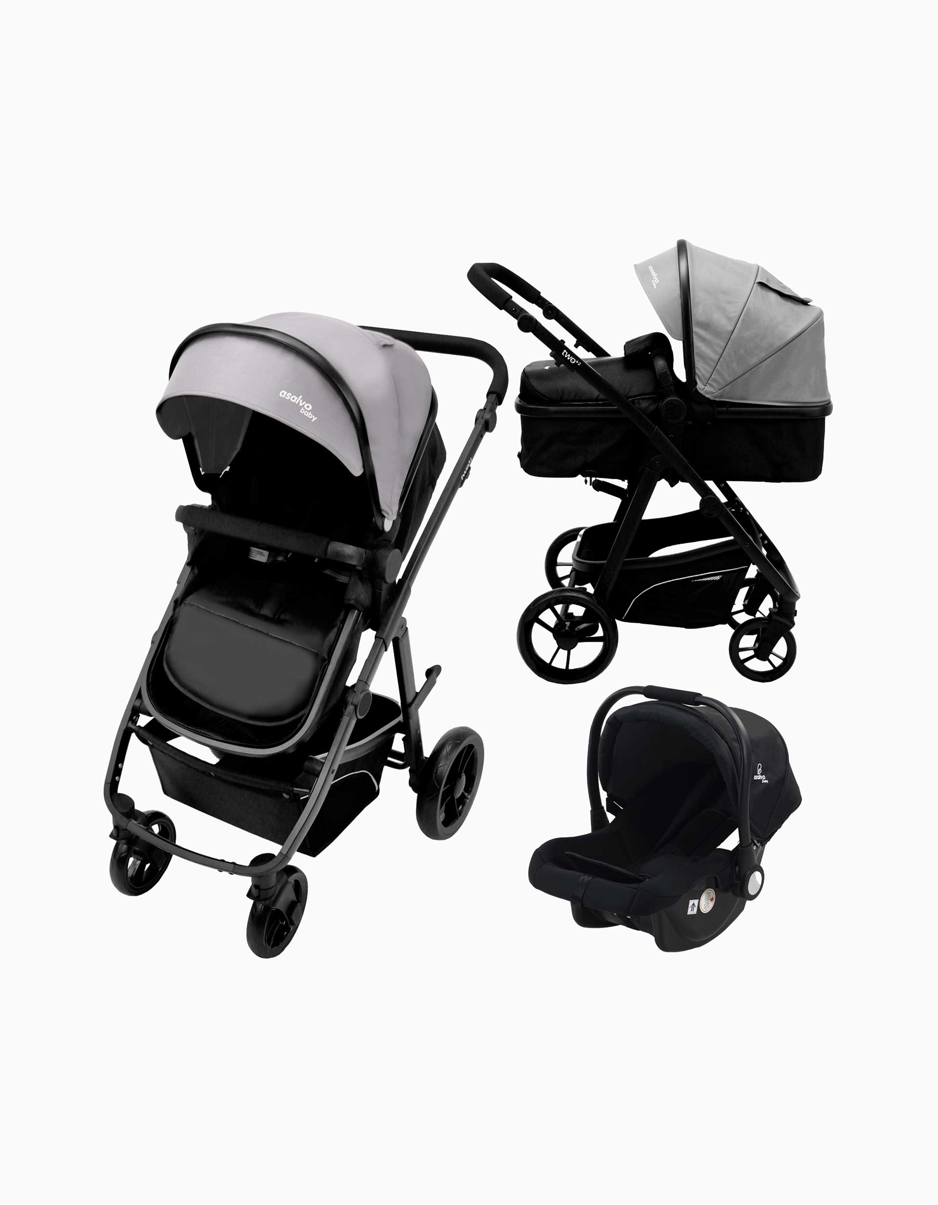 Travel System Asalvo Convertible Two+ 2, Grey