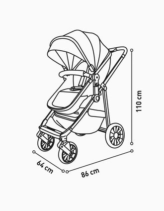 Conjunto de Paseo Asalvo Convertible Two+ 2, Gris