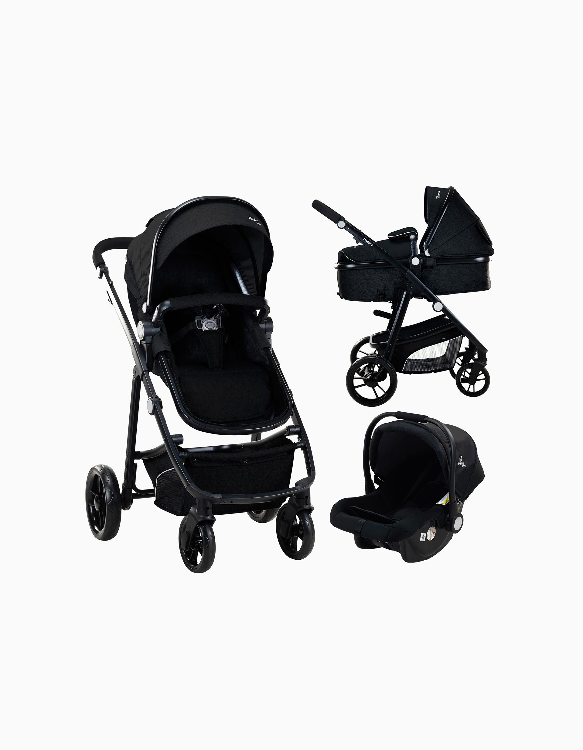 Travel System Asalvo Convertible Two+ 2, Black