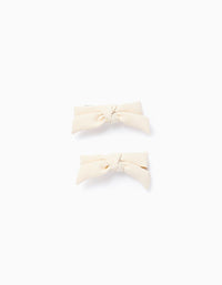 Pack 2 Ganchos de Cabelo com Laços para Bebé e Menina, Bege