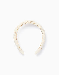 Diadema Trenzada para Bebé y Niña, Beige