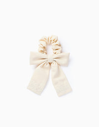 Chouchou avec Nœud et Broderies pour Bébé et Fille, Beige