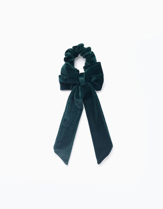 Scrunchie com Laço de Veludo para Bebé e Menina, Verde