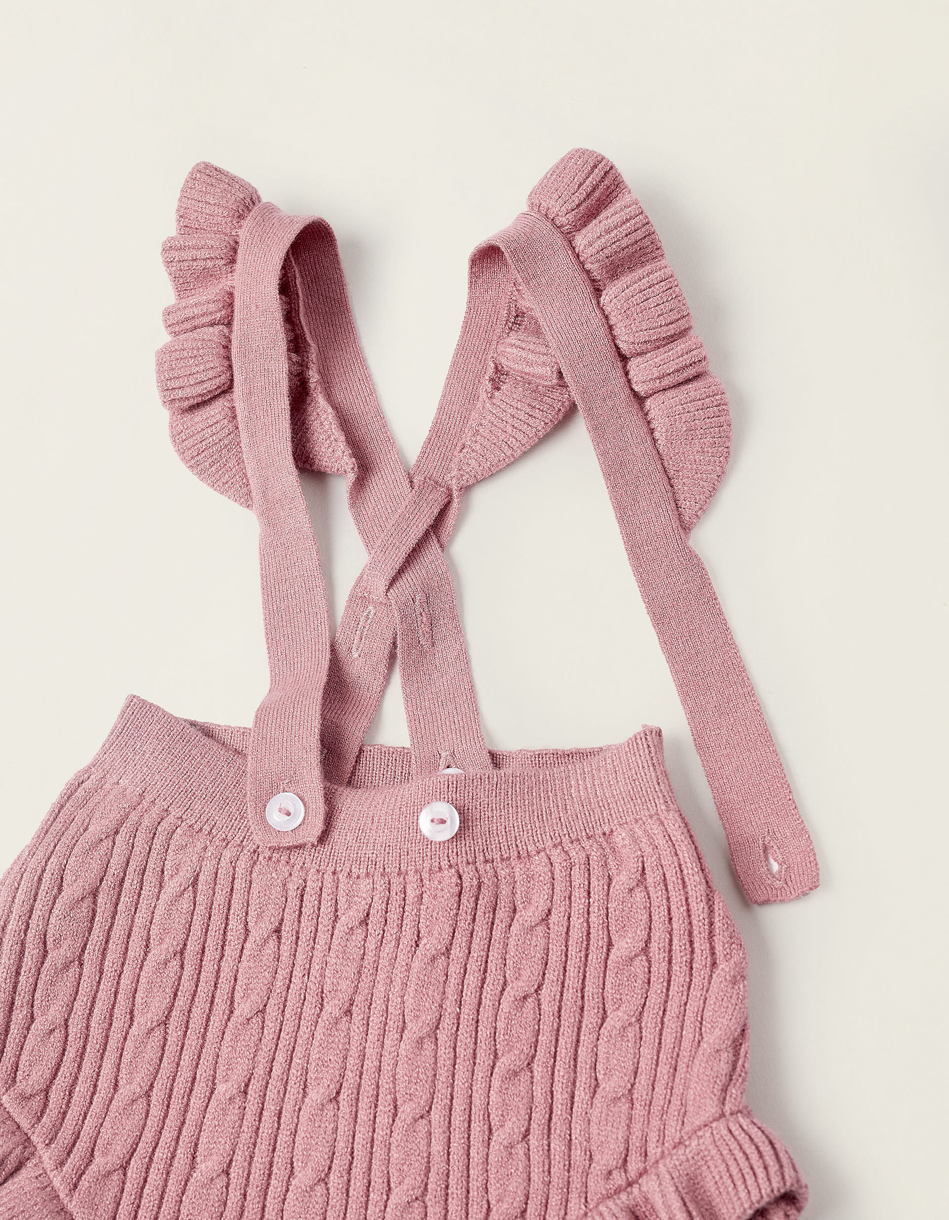 Cardigan + Bloomers with Straps for Newborn Girls, Pink