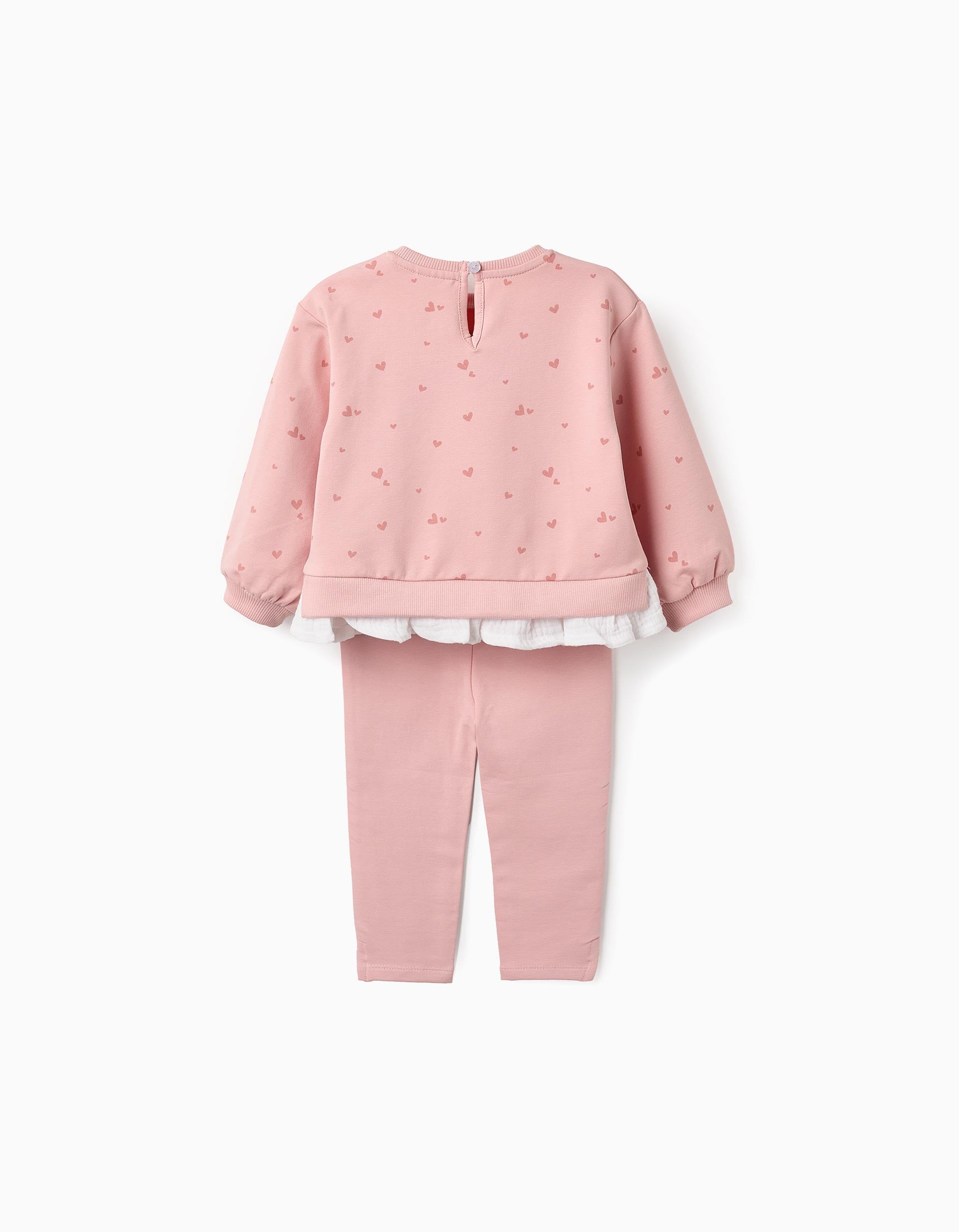 Sweatshirt + Trousers for Baby Girls 'Hearts', Pink