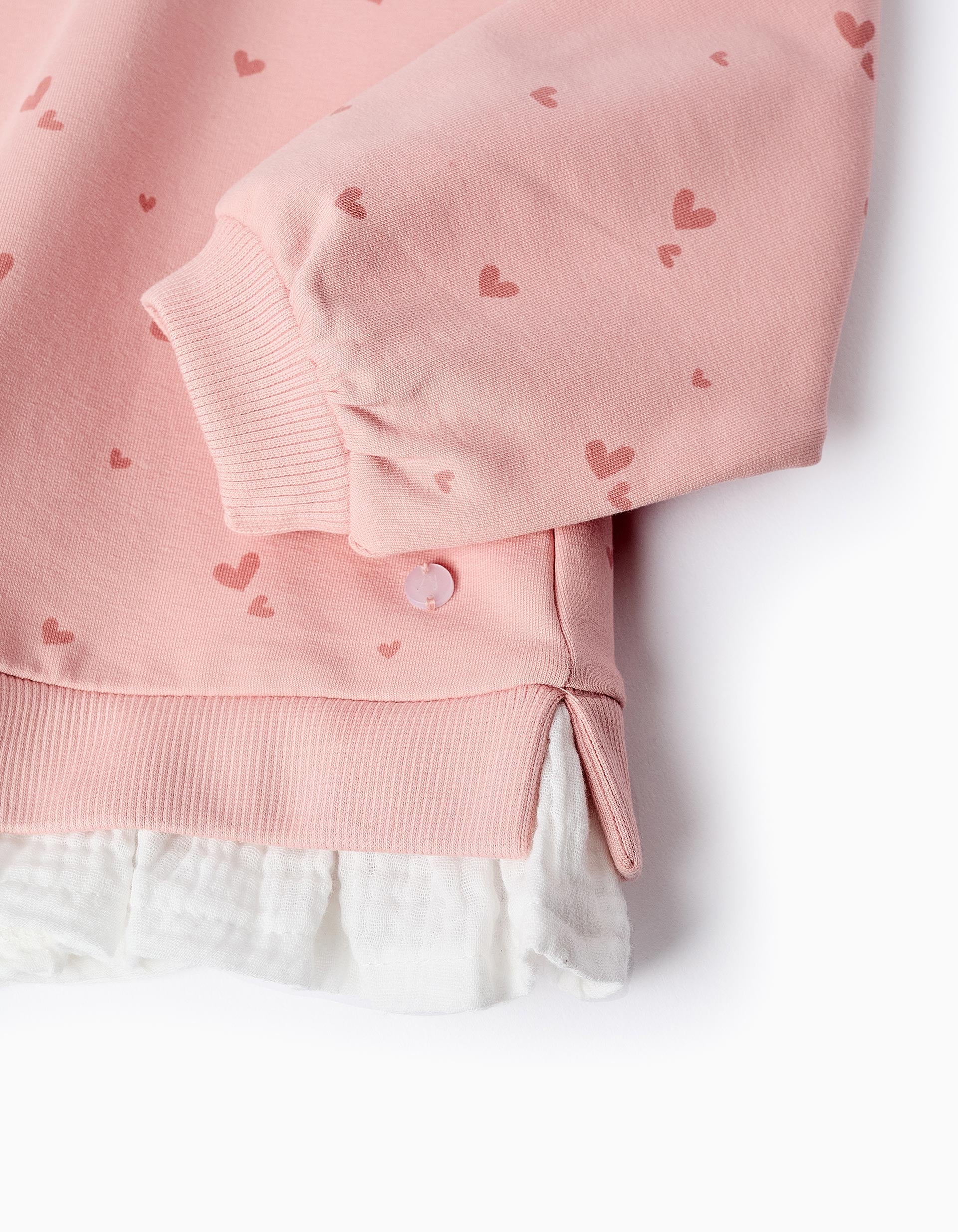 Sweatshirt + Trousers for Baby Girls 'Hearts', Pink