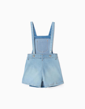 Peto Vaquero con Falda-Pantalón para Niña, Azul