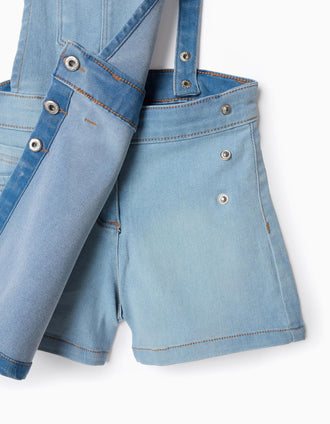 Peto Vaquero con Falda-Pantalón para Niña, Azul