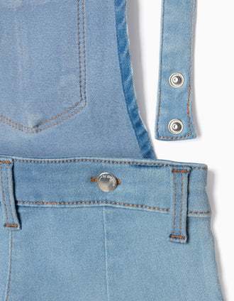 Peto Vaquero con Falda-Pantalón para Niña, Azul