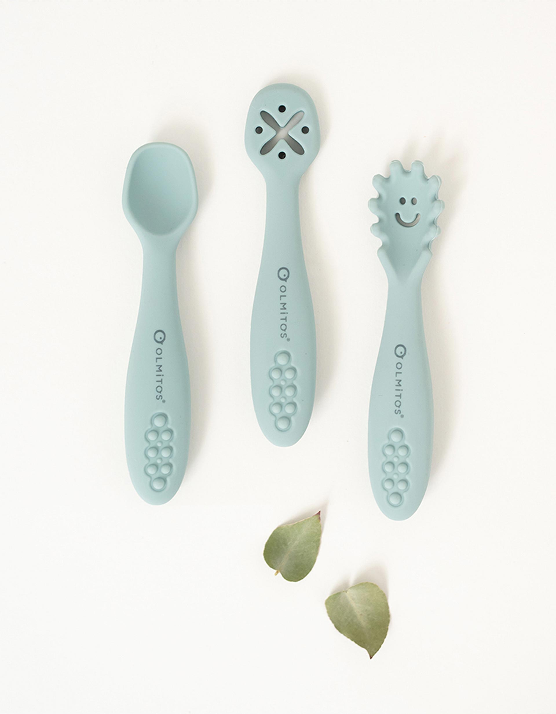 Conjunto 3 Talheres para Bebé Olmitos, Azul