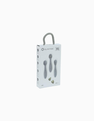 Conjunto 3 Talheres para Bebé Olmitos, Cinza
