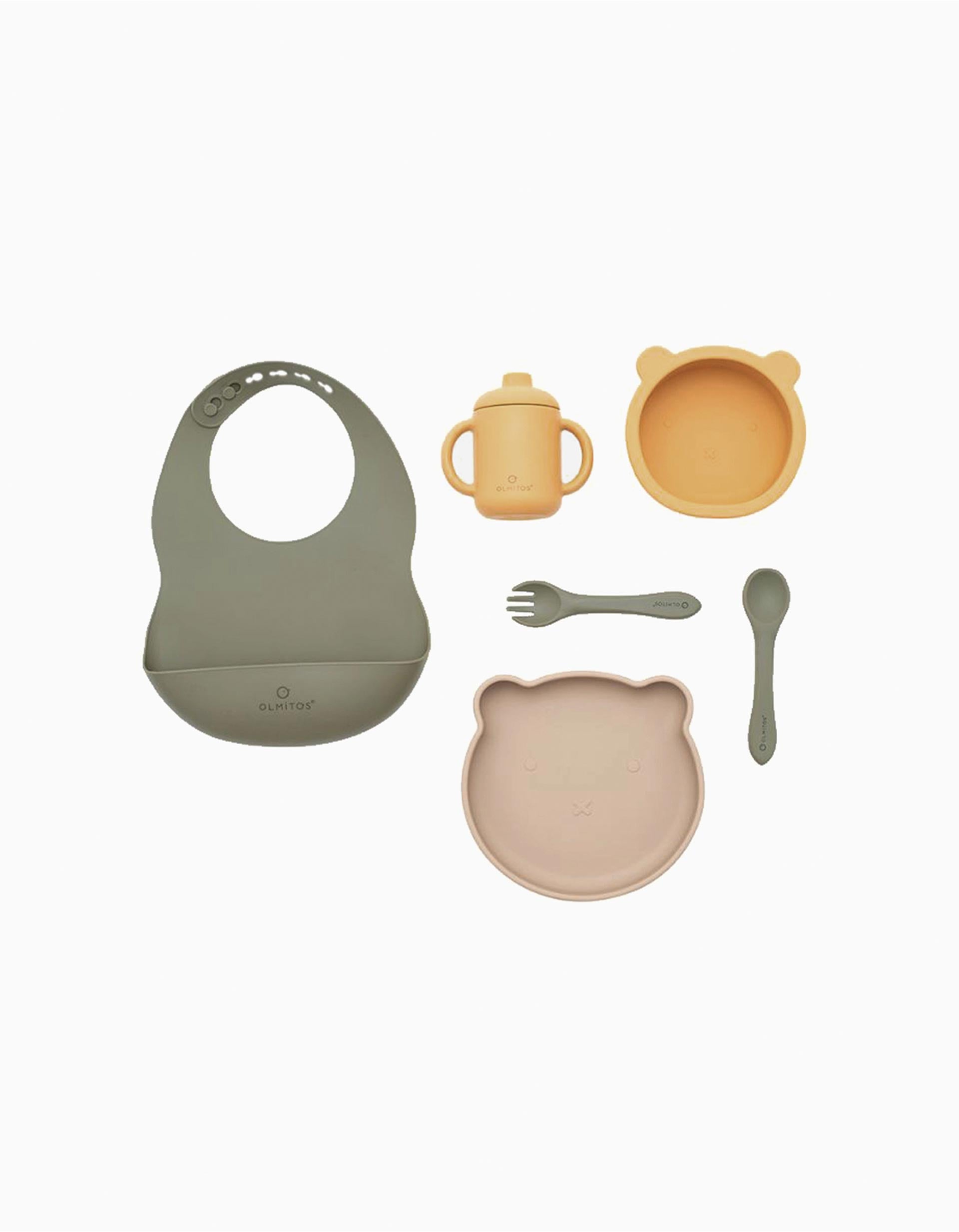 Conjunto De Alimentação para Bebé Olmitos 7Pcs, Verde