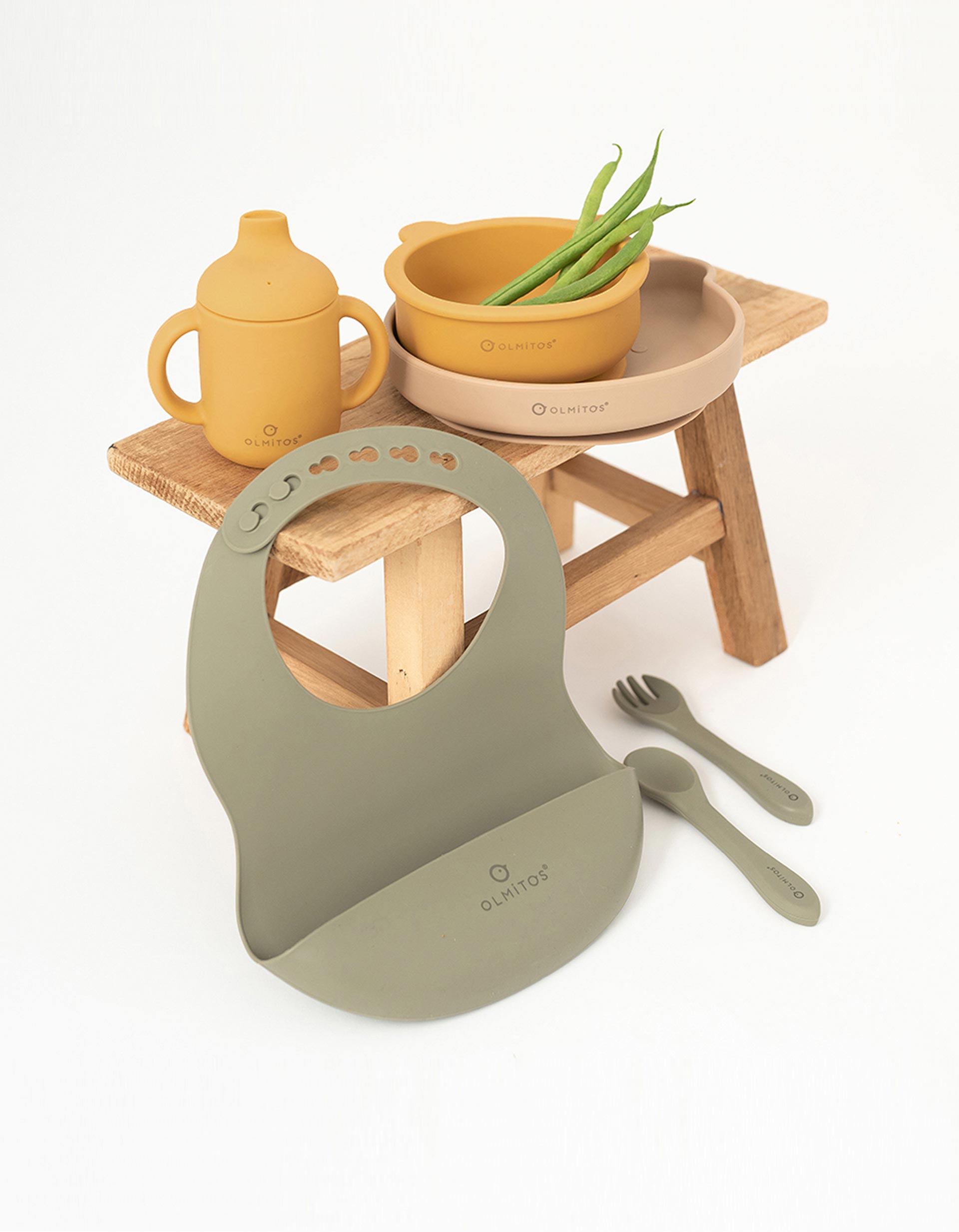 Conjunto De Alimentação para Bebé Olmitos 7Pcs, Verde