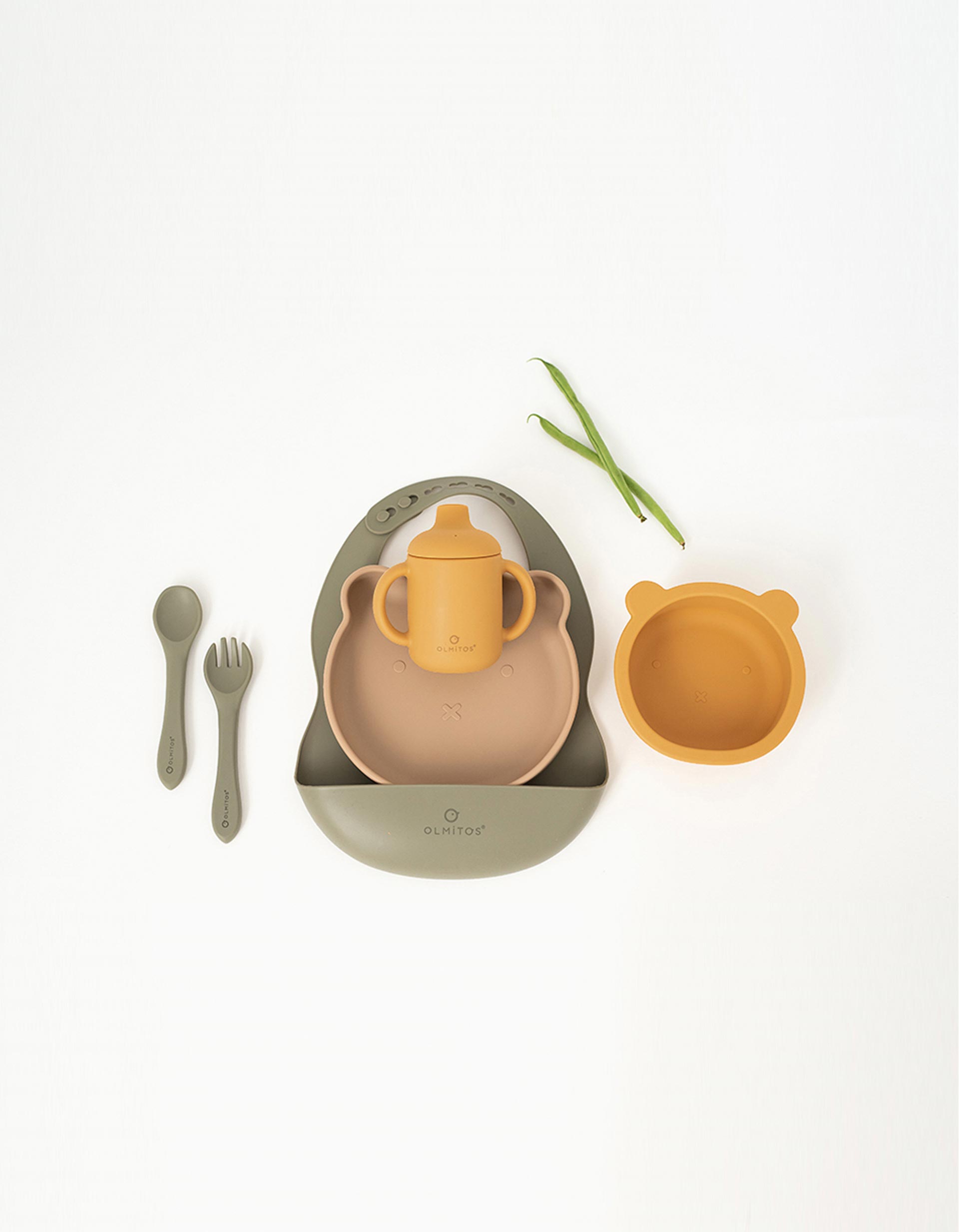Conjunto De Alimentação para Bebé Olmitos 7Pcs, Verde