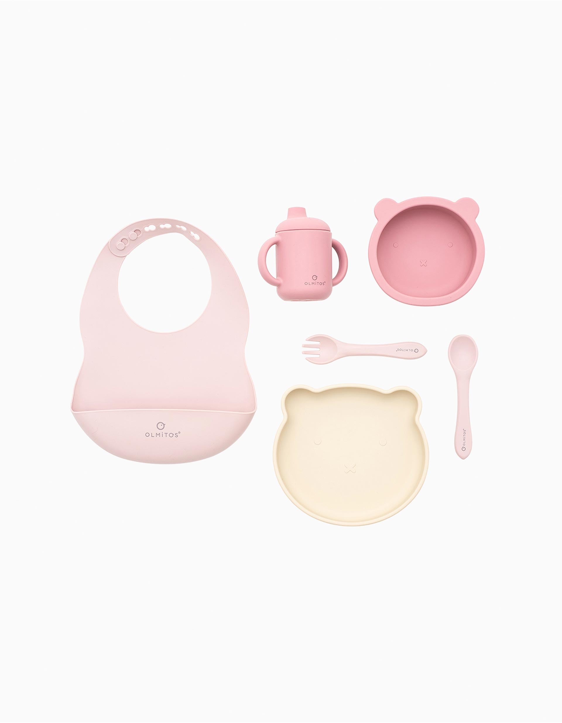 Conjunto De Alimentação para Bebé Olmitos 7Pcs, Rosa