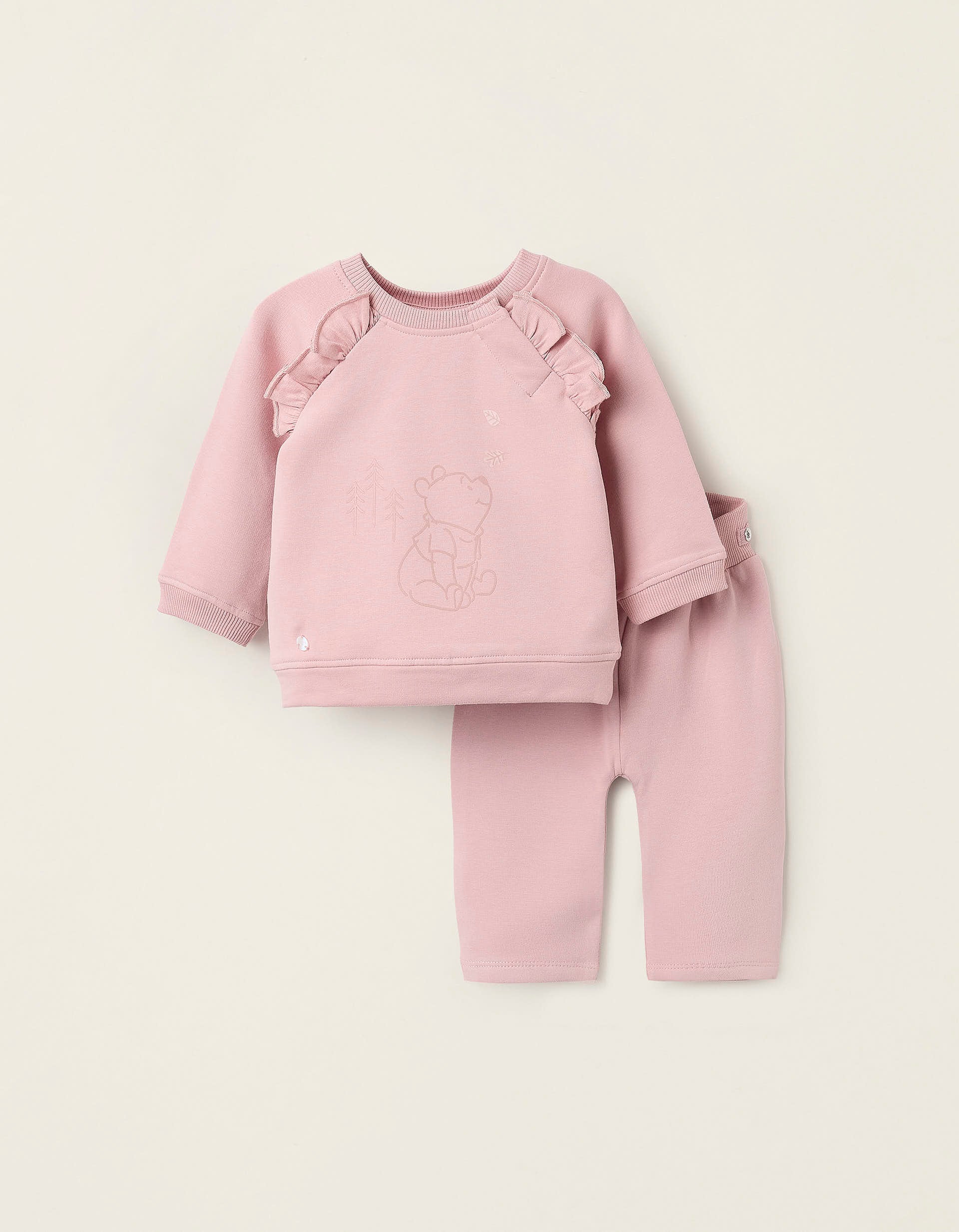 Sweatshirt + Joggers for Newborn Girls 'Winnie The Pooh', Pink