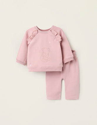 Sudadera + Pantalón Perchado para Recién Nacida 'Winnie The Pooh', Rosa
