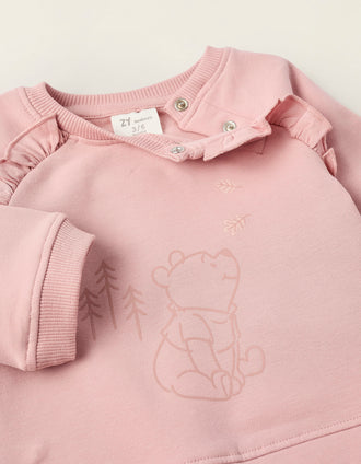 Sudadera + Pantalón Perchado para Recién Nacida 'Winnie The Pooh', Rosa