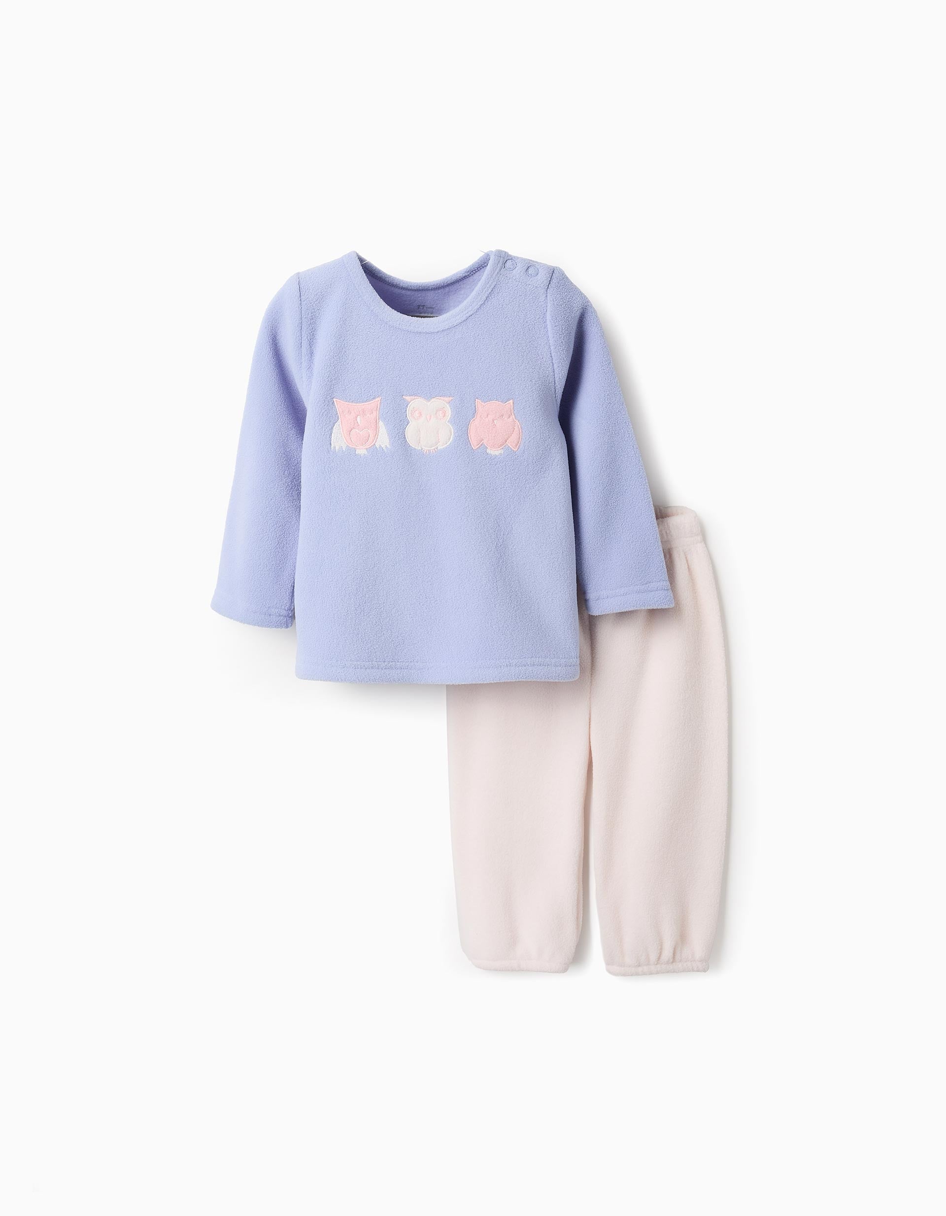 Polar Pyjama for Baby Girls 'Owl', Light Pink/Blue