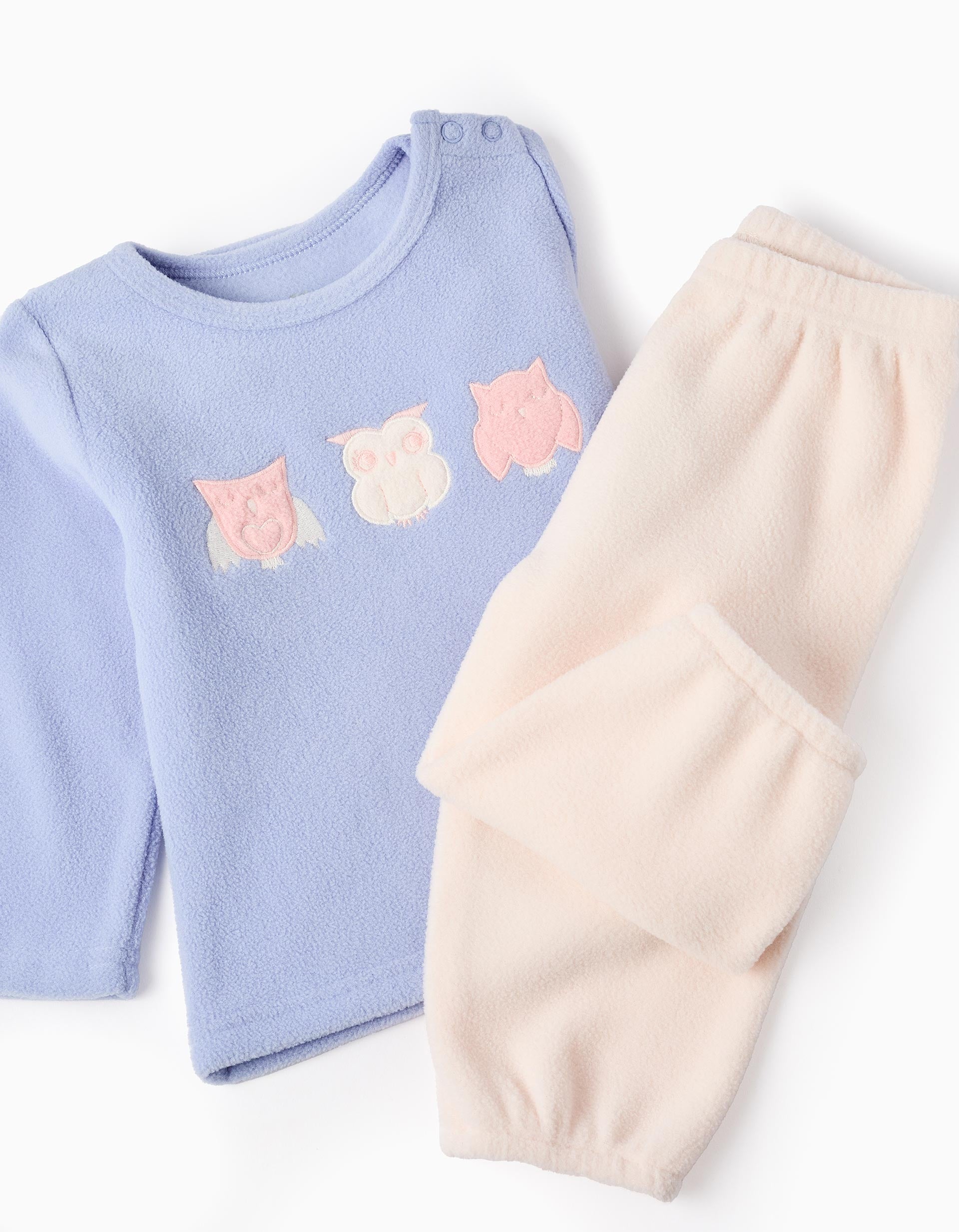 Polar Pyjama for Baby Girls 'Owl', Light Pink/Blue