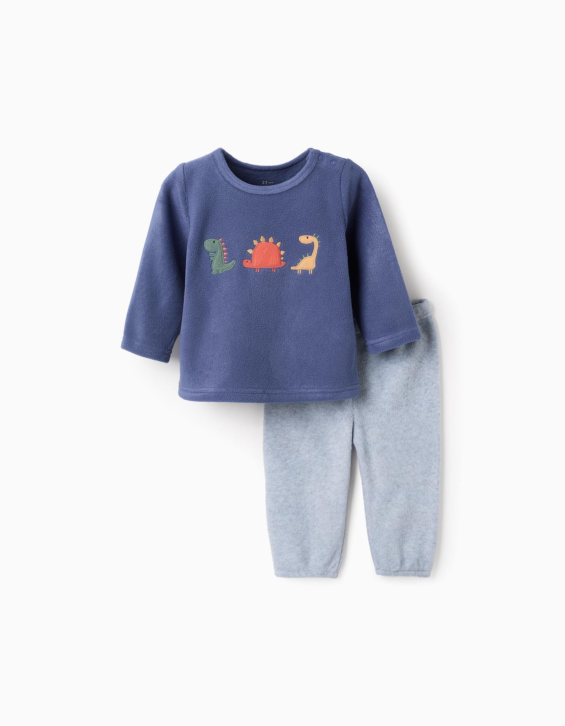 Polar Pyjama for Baby Boys 'Dinosaurs', Grey/Blue