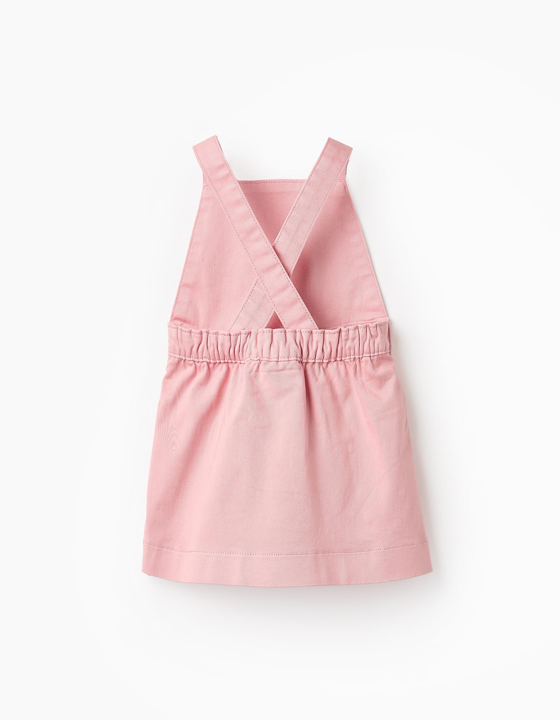 Pinafore Dress with Heart Pockets for Baby Girls, Pink