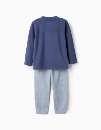 Pyjama Polaire pour Garçon 'Dinosaures', Gris/Bleu