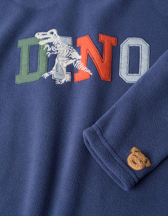 Pyjama Polaire pour Garçon 'Dinosaures', Gris/Bleu