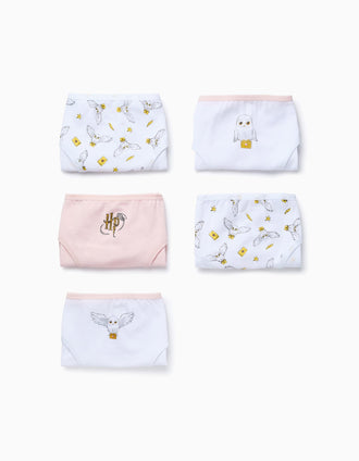 Pack 5 Culottes pour Fille 'Harry Potter', Blanc/Rose