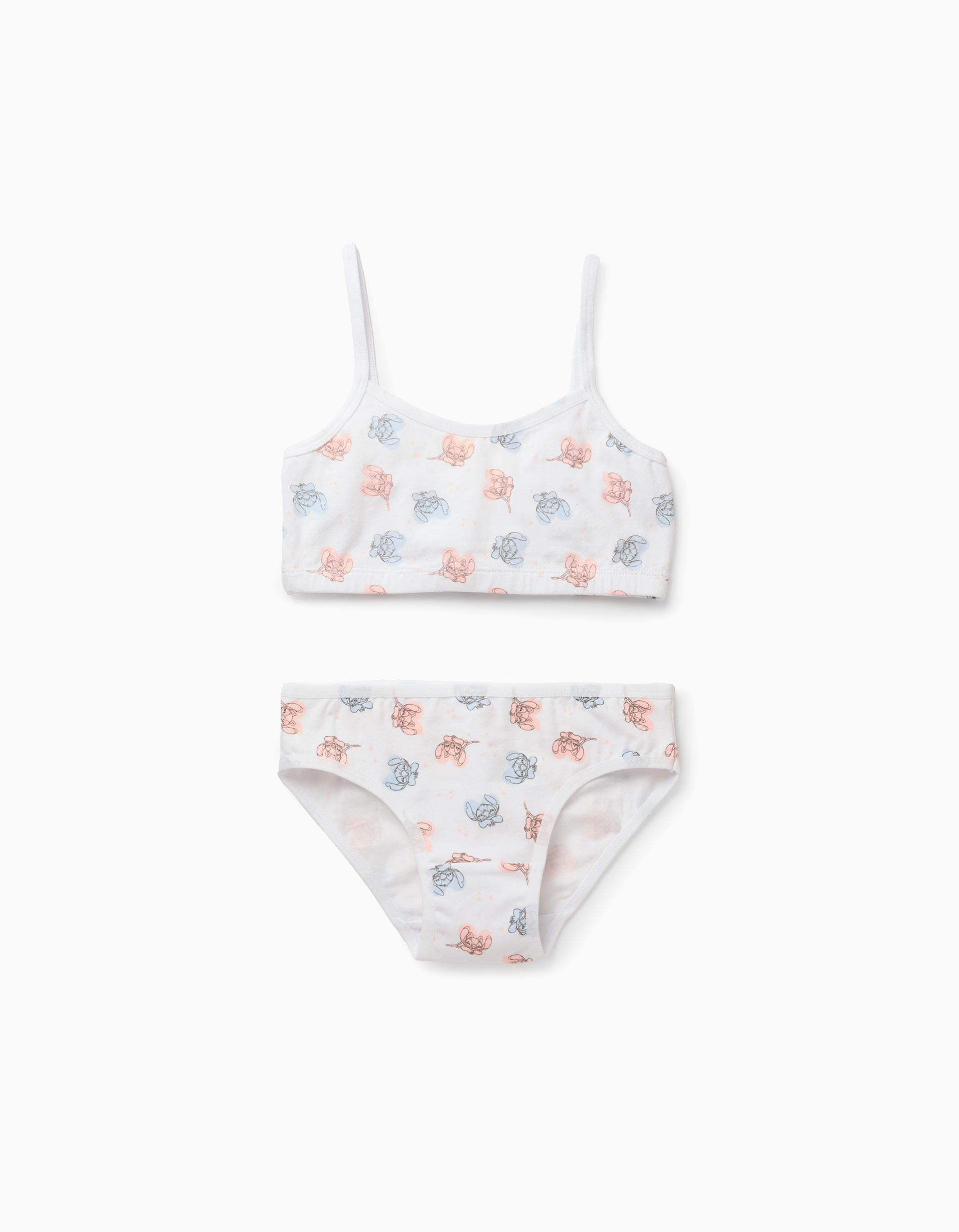 Top + Briefs for Girls 'Stitch', White