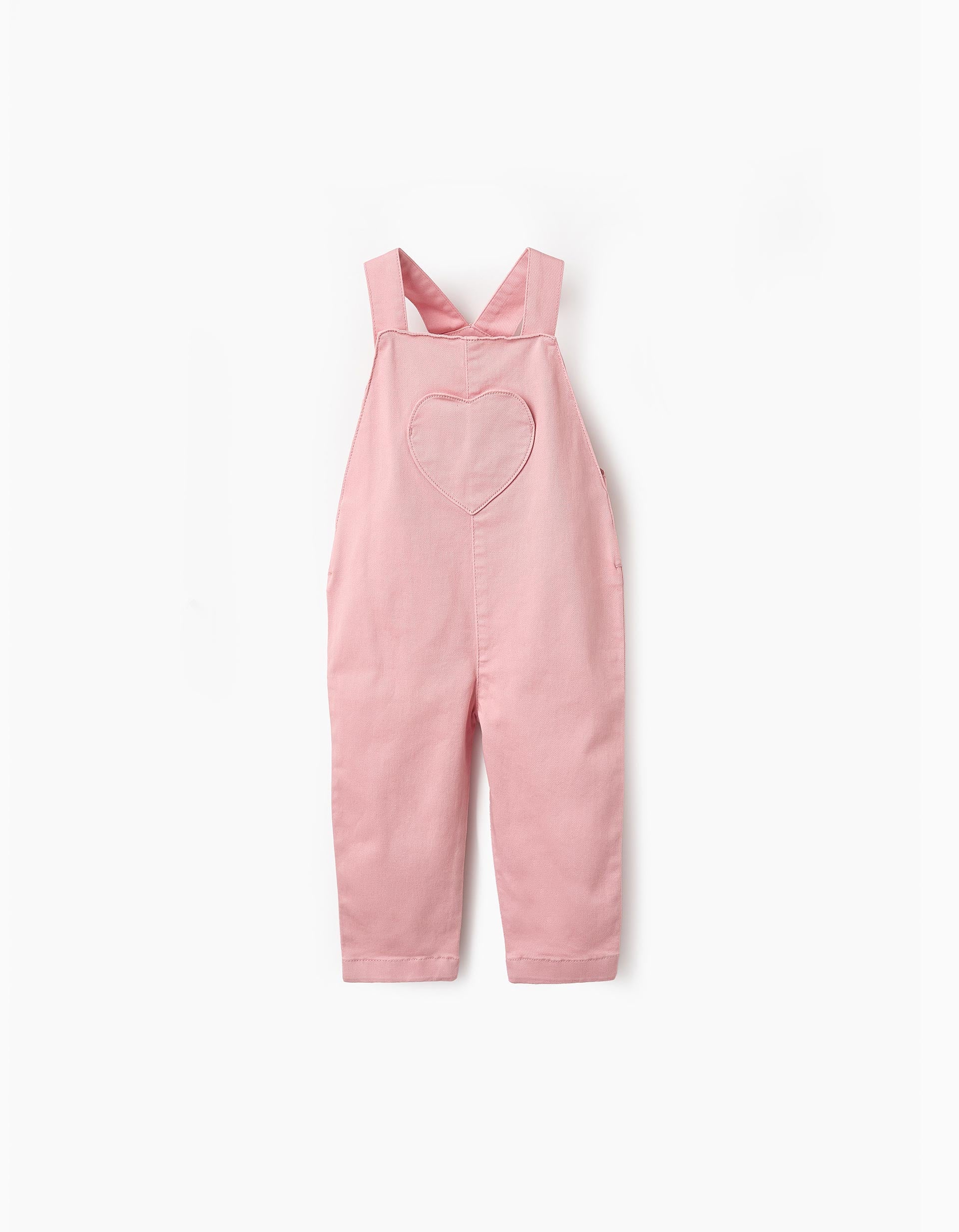 Dungarees with Heart Pockets for Baby Girls, Pink