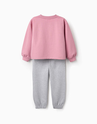 Sweat + Calças para Menina 'New York', Rosa/Cinza