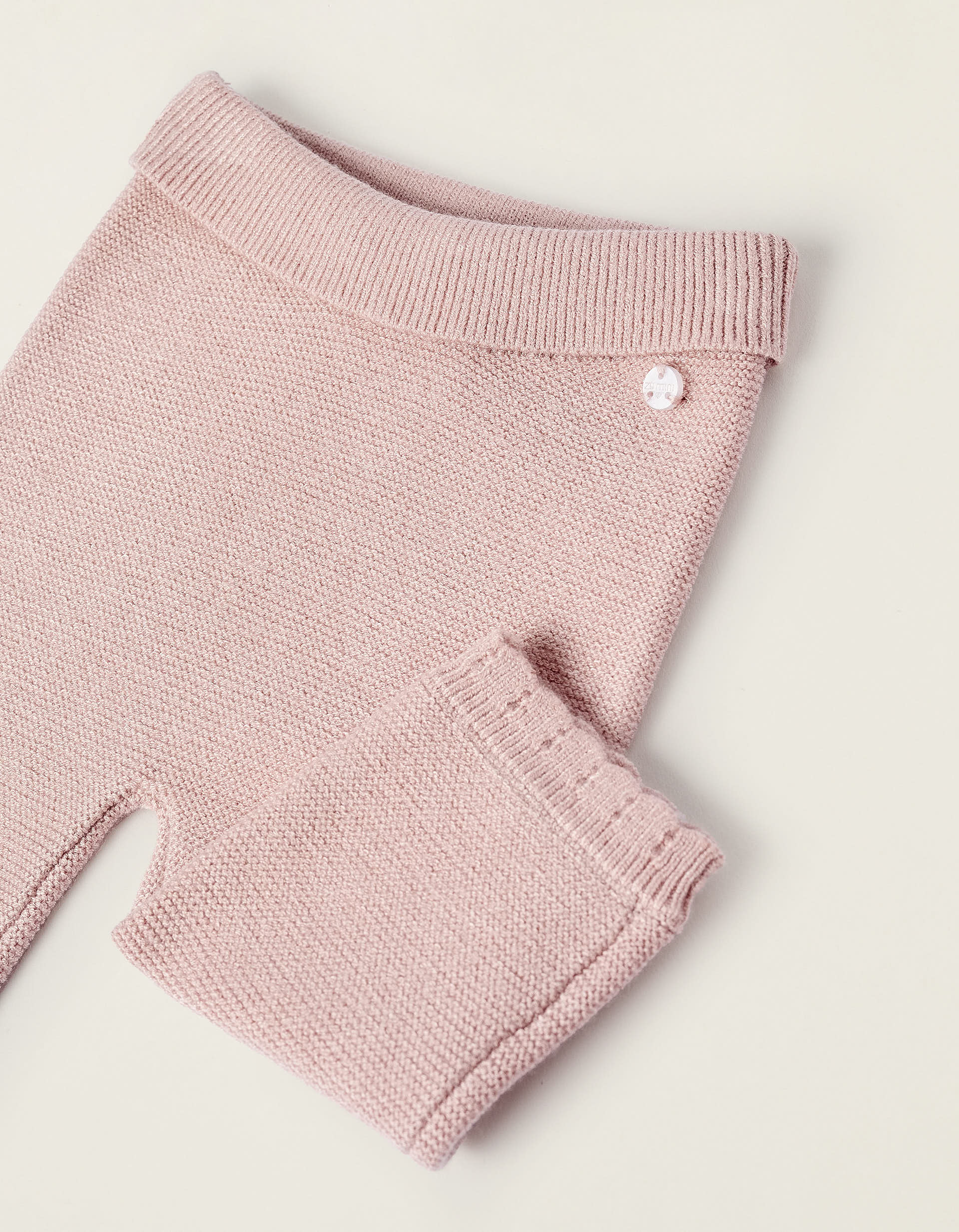 Knitted Trousers for Newborn Girls, Pink