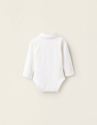 Body-Camisa Liso para Recién Nacido, Blanco