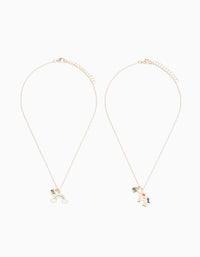 Pack 2 Colliers pour Fille 'BFF', Doré