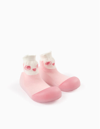Steppies Medias-Zapatillas para Bebé Niña 'Búho', Rosa