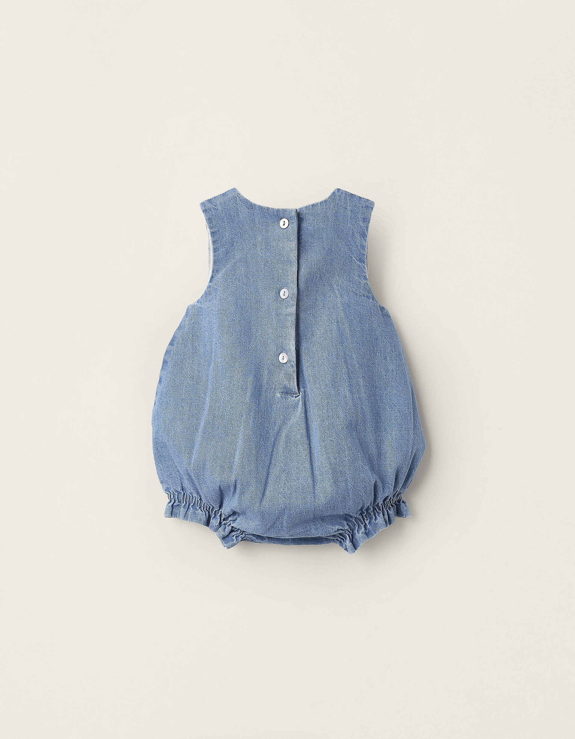 Denim Jumpsuit with Cotton Lining for Newborn Girls, Blue