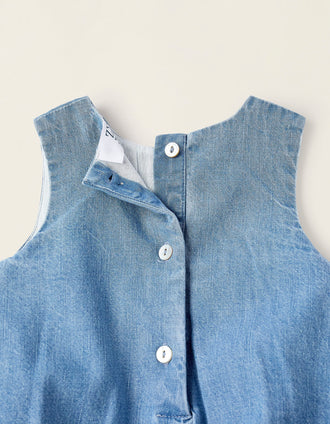 Mono Vaquero con Forro de Algodón para Recién Nacida, Azul
