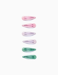 Pack 6 Pinces à Cheveux Brillantes pour Bébé et Fille, Lilas/Rose/Vert